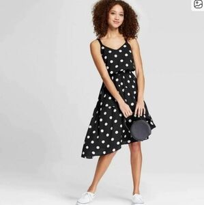 NWT A New Day Polka Dot Sleeveless Ruffle Skirt Dress
